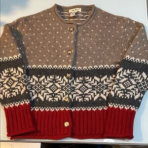 Vintage? Eddie  Bauer Wool snowflake cardigan Sweater Australia